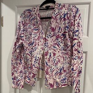 Ann Taylor Floral Cardigan - Pink and Blue